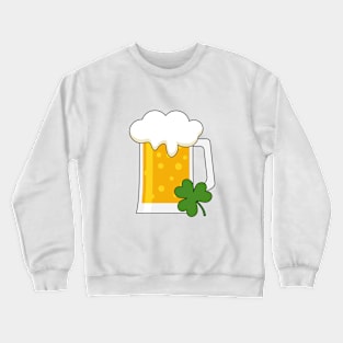 Irish Beer Mug with Shamrock Clover Crewneck Sweatshirt